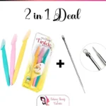 2in1 Skin Care Deal - Blackhead/ Whitehead Removing Pin + Tinkle Eyebrow Razor - Skin Care Beauty Tools Deal