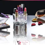 6 Slot Round Shape Lipstick Holder and Organizer,Acrylic Round Lip Gloss Stand