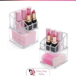 9 Grid Lipstick Shelf Organizer With Rotating Base Box Transparent Jewelry Storage Box Makeup Organizer