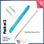 (3Pcs) Blackhead Remover Pin Needle Extractor Acne Pimple Cleaning Tool Black Head Removal Stainless Steel Stick - Whitehead Blackhead Remover Pin (Copy)