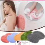 Body Wash Brush Shower Foot & Back Scrubber Mat, Silicone Bathroom Scrubber