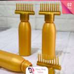  (2Pcs) Professional Hair Oil Dye Bottle - Root Comb Applicator Bottle - Golden