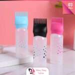 (3Pcs) Root Comb Applicator Hair Oil and Hair Dyeing Bottle - Multicolor