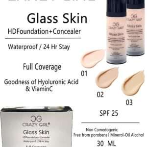 24 Hours Crazy Girl Glass Skin Foundation + Concealer - 01