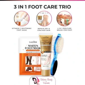 3in1 Foot Care Deal - Sadoer Hand Foot Cream + Sadoer Foot Mask + 4IN1 Pedicure Brush