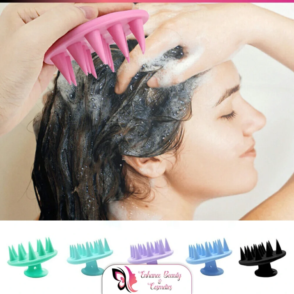 Shampoo Massager Brush Scalp Hair Scrubber with Soft Silicone Bristles for All Hair Types - Model 2 (For Men, Women, and Children)