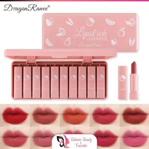 Dragon Ranee 10 Pieces Velvet Matte Pink Lipstick Set Sexy Long Lasting Makeup Waterproof Lip Gloss For Girls Dr23