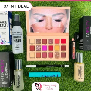 7 in 1 Makeup Deal - Fixer, Primer , Foundation,  Lip pencil,  Mascara,  Lip Pen,  Eyeshadow Pallet